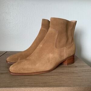NEW Cole Haan Ankle Boots Womens 11 US Leather Suede Naia Booties Snip Toe Tan